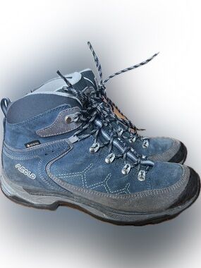 Asolo Blue Suede Hiking Boots
